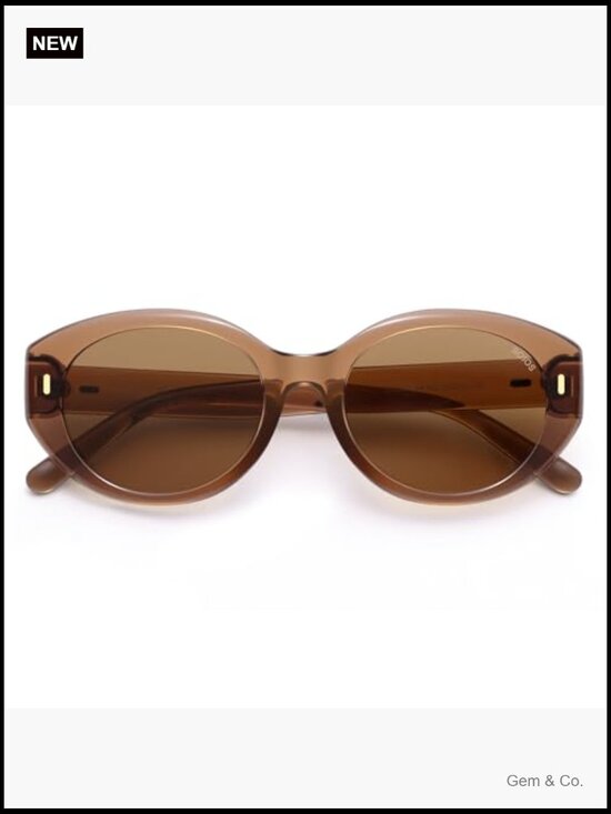 Trendy Oval Polarized Sunglasses UV Protection Retro Classic Shade with Case main image 4